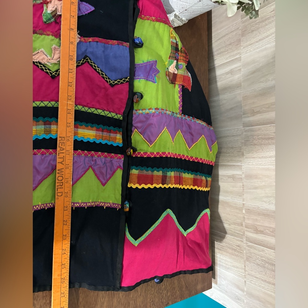 Fashion Bug Multicolor Patchwork Jacket Vintage - image 14